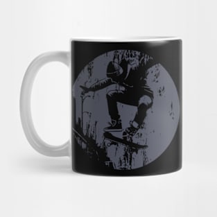 Grunge Urban Skateboarder Graffiti Style - Grey Mug